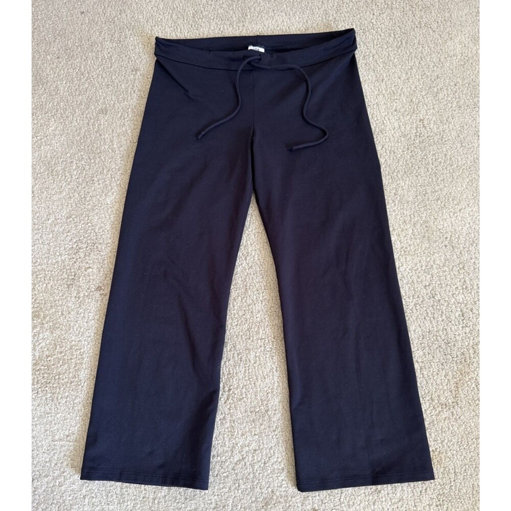 Crate USA Black Drawstring Stretch Baggy Wide Leg Sweatpants | Men's Large